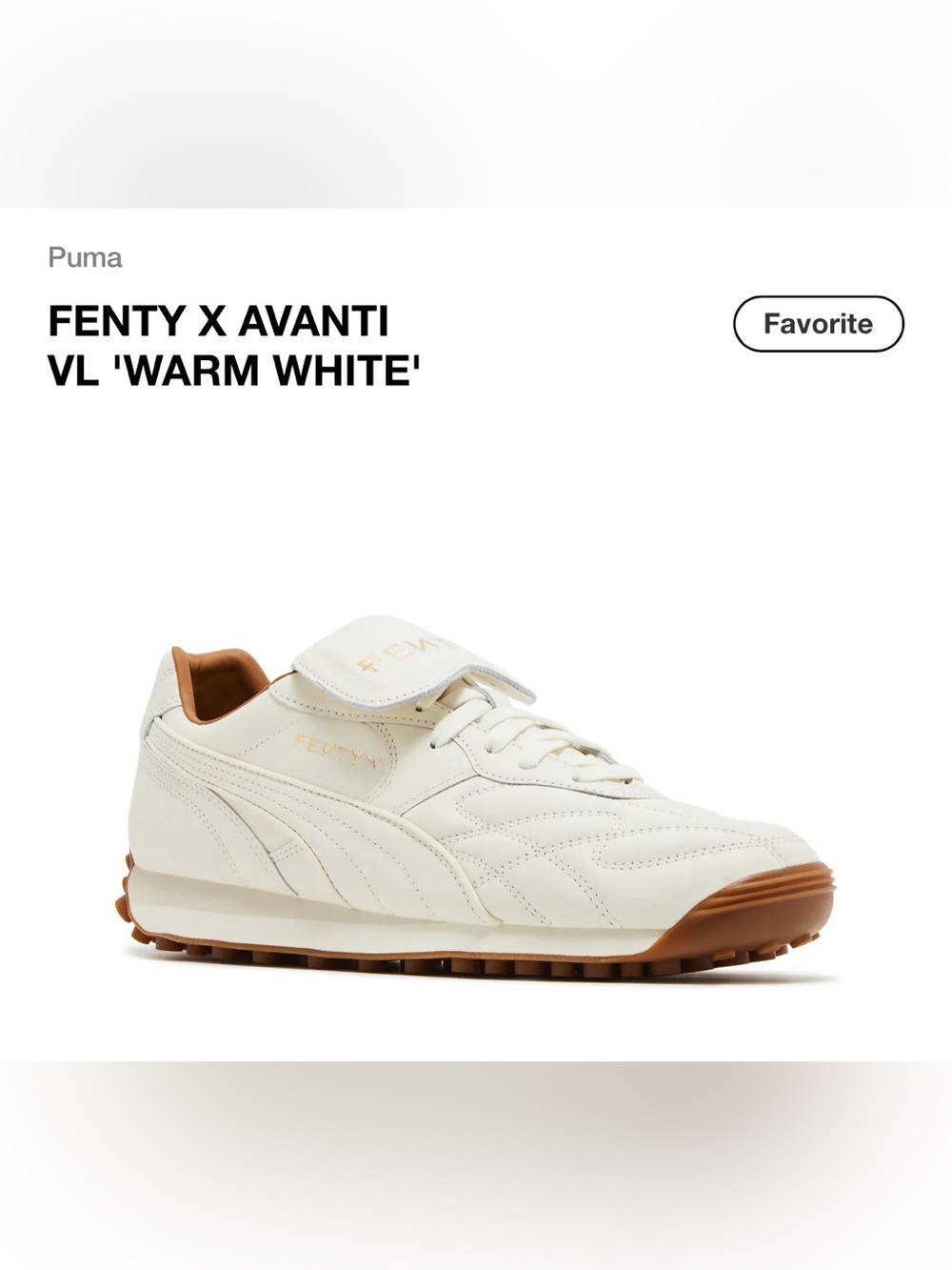 PUMA x FENTY Avanti VL womens off white Leather Sneakers NEW in Box - 8.5
